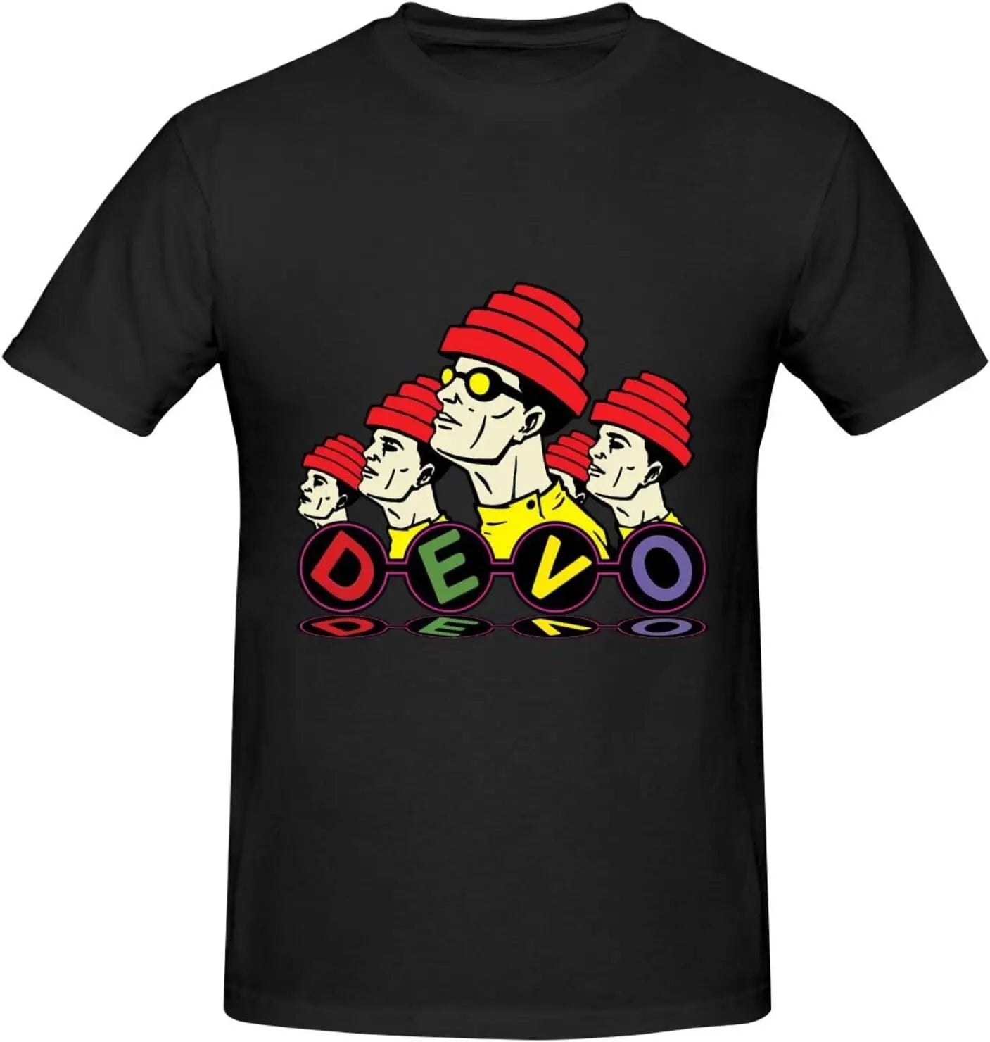 Devo Electronic New Wave Punk Rock Music Band Men's T-Shirt Basic Short Sleeve Tee Classic 80s Casual Top - Lizard Vigilante