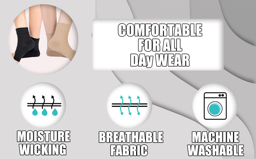 1 Pair Plantar Fasciitis Socks Sleeves, 20-30mmHg Compression Socks for Ankle Support, Injury Recovery, Eases Swelling Women Men