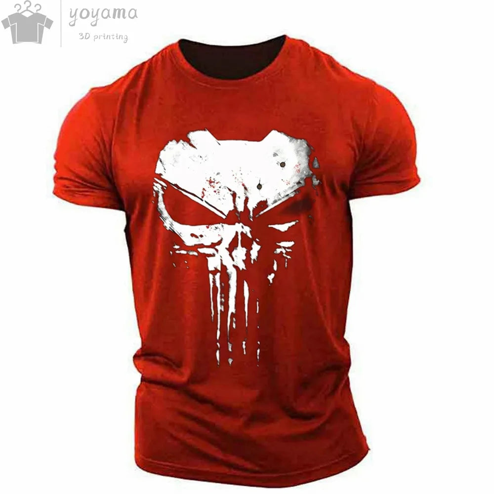 Men's T Shirt 3d Print Military Patriotic Skull O-Neck T Shirt Oversized T-Shirt Short-Sleeved Tee Sportswear Men's Clothing Top - Premium t-shirt from Lizard Vigilante - Just $23.88! Shop now at Lizard Vigilante