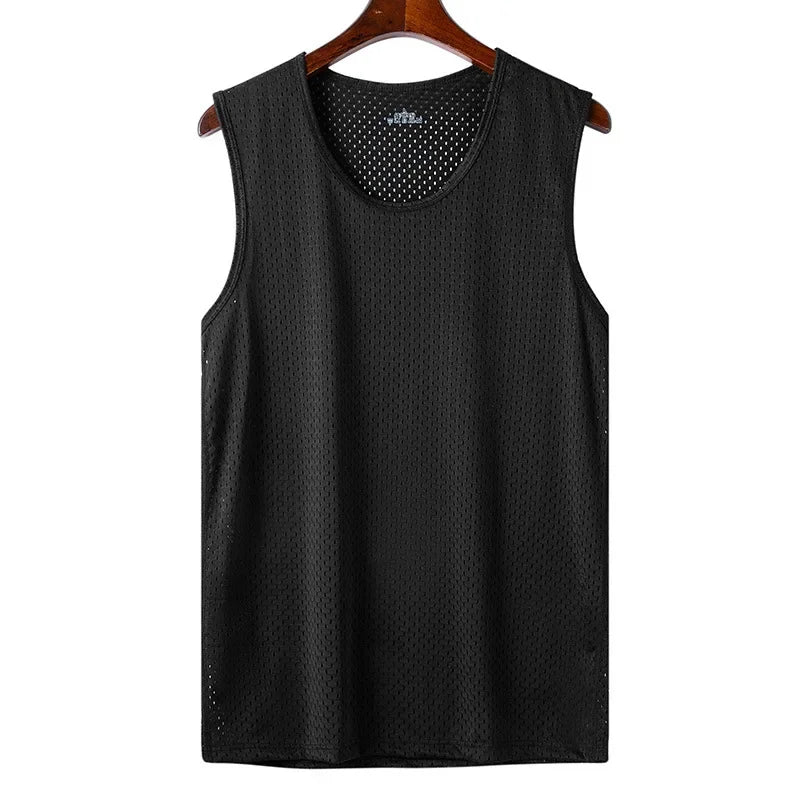 Men's Ice Silk Quick-Drying Vest – Breathable Mesh Sleeveless T-Shirt for Summer - Premium tank top from Lizard Vigilante - Just $22.88! Shop now at Lizard Vigilante