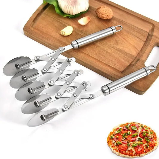 Stainless Steel Multi-Wheel Pizza Cutter – Five-Wheel Roller for Precise Slicing - Premium pizza cutter from dsers - Just $21.99! Shop now at Lizard Vigilante