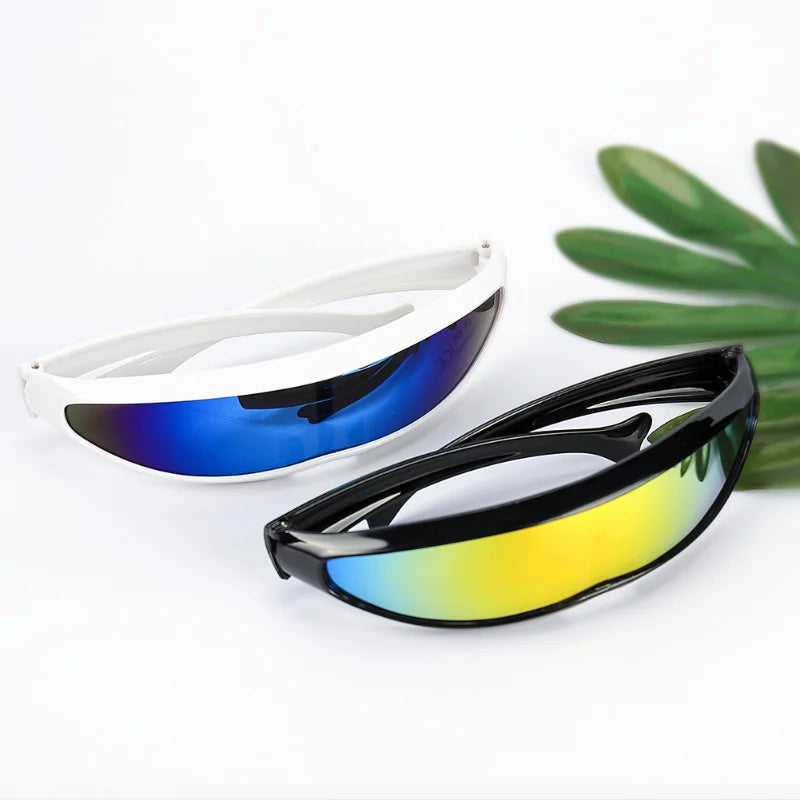 CYBERPUNK VIGILANTE: Futuristic Cyclops Laser Visor Shades – UV400, Mirrored, Sci-Fi Streetwear Eyewear - Premium shades from Lizard Vigilante - Just $8.99! Shop now at Lizard Vigilante