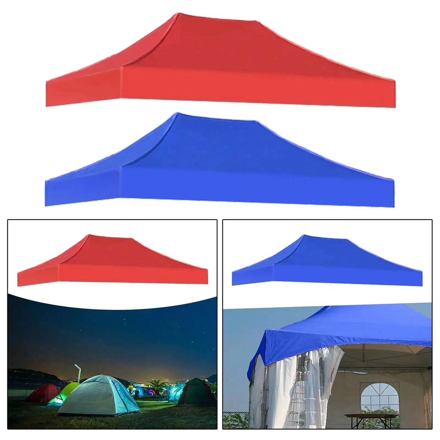 Canopy Top Cover Sunshade Tent Cover Replacement Rainproof 3x2M Gazebo Roof Canopy Tent Top for Canopy Camping Beach Patio