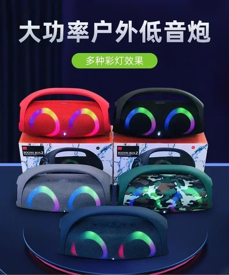 Portable Waterproof 100W High Power Bluetooth Speaker RGB Colorful Light Wireless Subwoofer 360 Stereo Surround TWS FM Boom Box