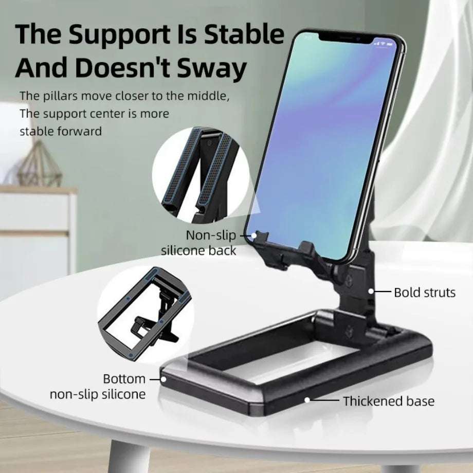 PzzPss Foldable Tablet Phone Holder Desktop Mobile Phone Stand Adjustable Desk Bracket Smartphone Stand For iPad iPhone Samsung - Premium phone holder from Lizard Vigilante - Just $15.99! Shop now at Lizard Vigilante