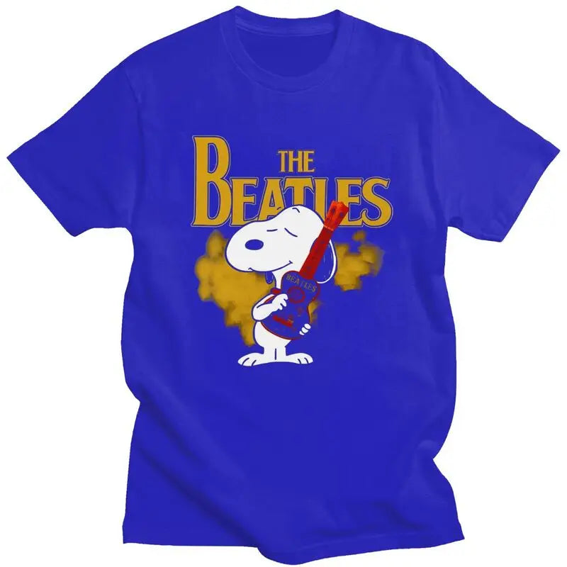 Snoopys The Beatles Dog Rock and Roll T Shirts for Men Soft Cotton Tee Shirt Short Sleeve 60s Novelty T-shirt Gift - Premium T-Shirt from Lizard Vigilante - Just $21.99! Shop now at Lizard Vigilante