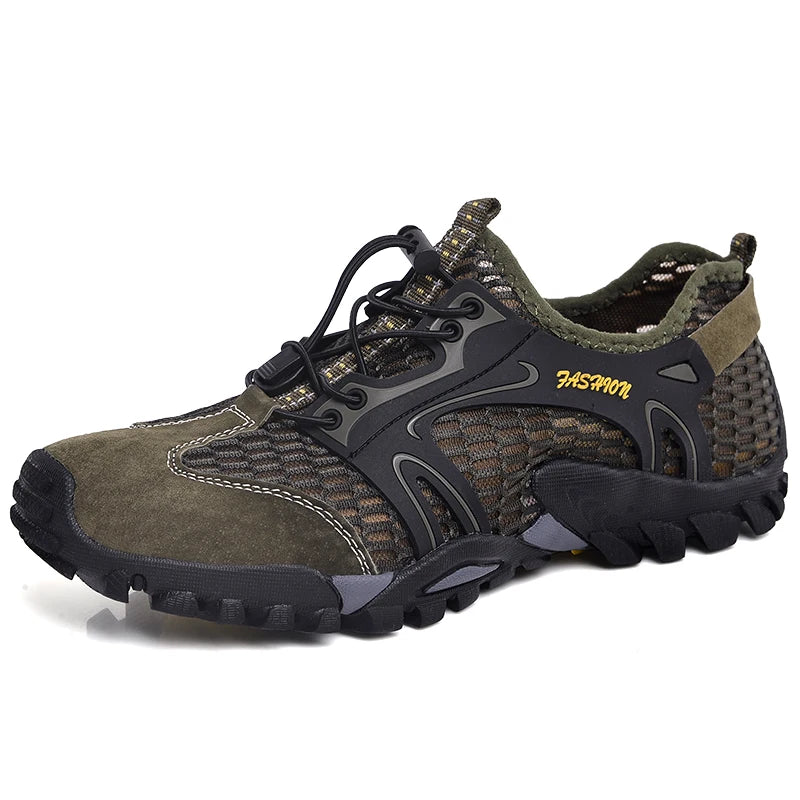 Men's Breathable Waterproof Suede Mesh Hiking Shoes | Quick-Dry Rock Climbing & Outdoor Sport Sneakers - Premium Shoes from Lizard Vigilante - Just $48.88! Shop now at Lizard Vigilante