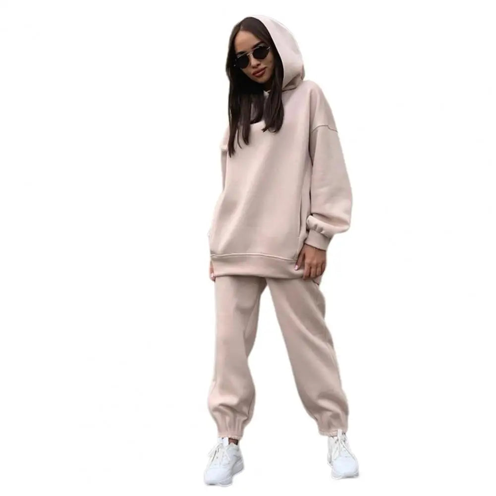 Women's Two-Piece Tracksuit Set – Hooded Sweatshirt & Sweatpants for Spring and Autumn - Premium hoodie set from Lizard Vigilante - Just $28.88! Shop now at Lizard Vigilante