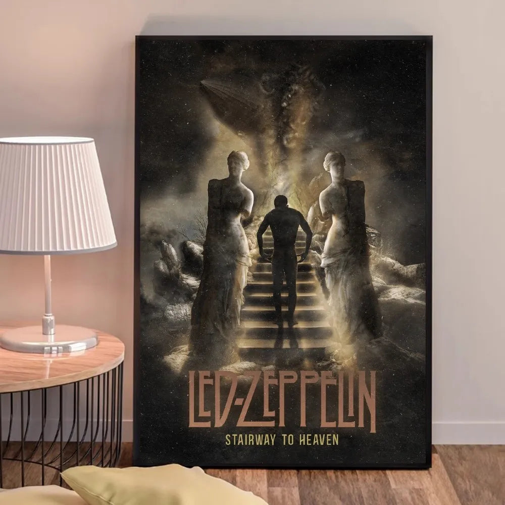 Retro Zeppelin Sticky Poster – Aesthetic Kraft Paper Wall Art for DIY Room Decoration - Premium poster from Lizard Vigilante - Just $15.99! Shop now at Lizard Vigilante