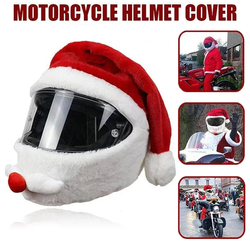 Santa Claus Christmas Motorcycle Helmet Cover | Festive Plush Helmet Decoration - Premium helmet cover from Lizard Vigilante - Just $20.99! Shop now at Lizard Vigilante