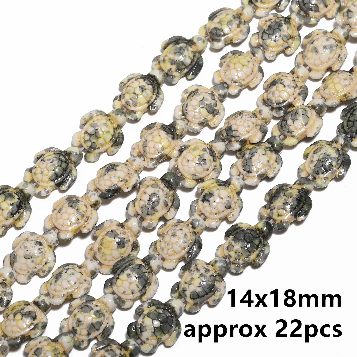 14x18mm 22pcs Sea Turtle Random Color Mix Natural Turquoise Stone Beads Bead for Jewelry Making DIY Ocean Series Bracelet