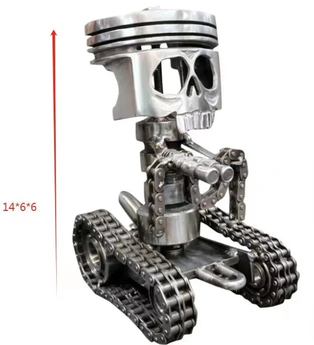 Carved Piston Skull Face Sculpture Resin Skull Artwork Statue Crafts Home and Office Personalised Desktop Decoration Ornaments