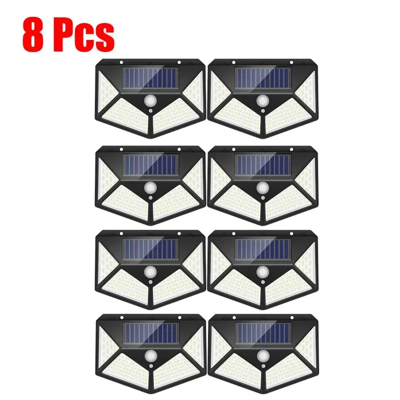 Nightwatch 100LED Solar Street-Style Wall Lights – Motion-Triggered Riot Beam (1–12 Pack)