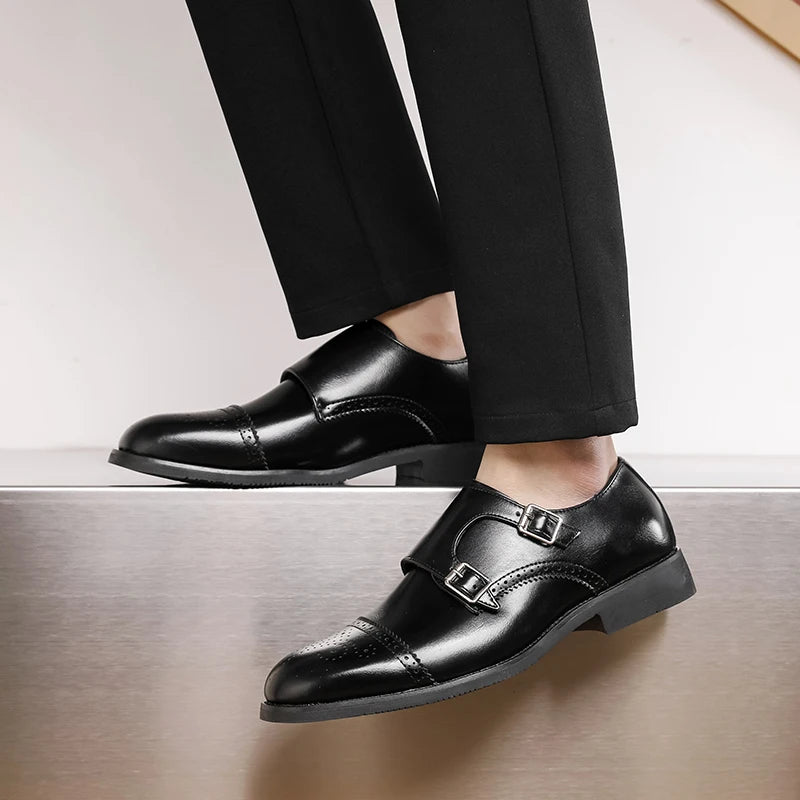 Luxury Men Casual Leather Dress Shoes Formal Elegant Business Loafers 2024 Social Autumn Office Party Wedding Flat Designer Shoe - Premium  from Lizard Vigilante - Just $58.99! Shop now at Lizard Vigilante