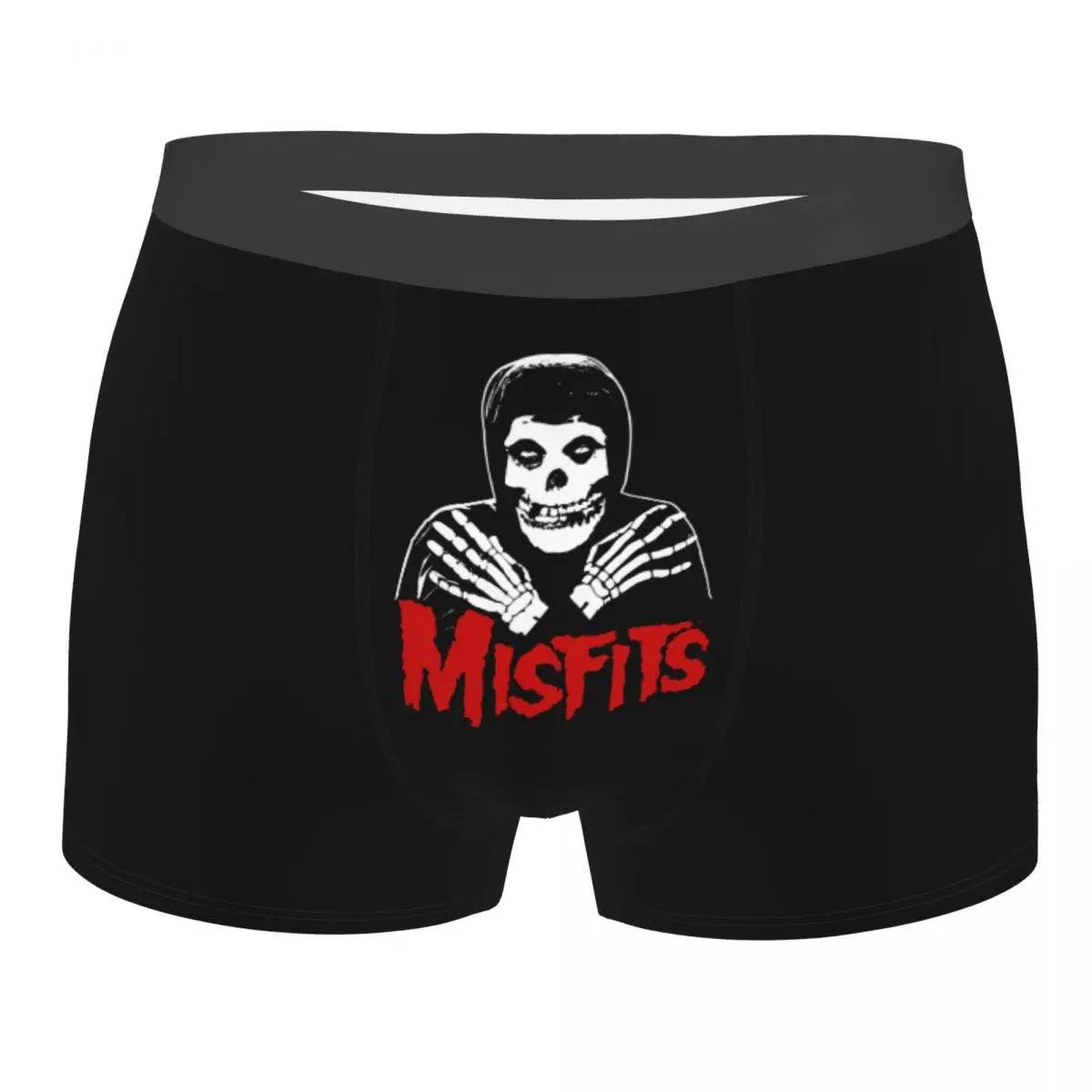 Misfits Skull Underwear Men Stretch Heavy Metal Music Boxer Briefs Shorts Panties Soft Sexy Underpants For Male - Lizard Vigilante