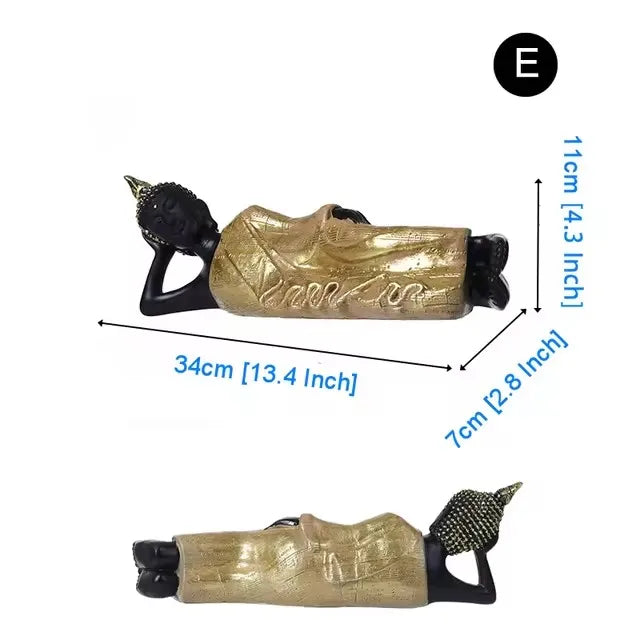 Thai Buddha Figurine Sculpture Sitting Buddha Statue Home Office Decor Indoor Statue Ornament 15cm Feng Shui Ornaments Crafts