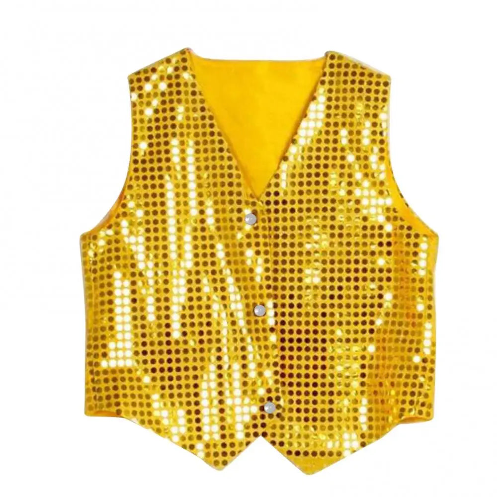 Unisex Sequined Vest for Kids – Stylish Hip-Hop Dance Party Outerwear - Premium vest from Lizard Vigilante - Just $19.88! Shop now at Lizard Vigilante