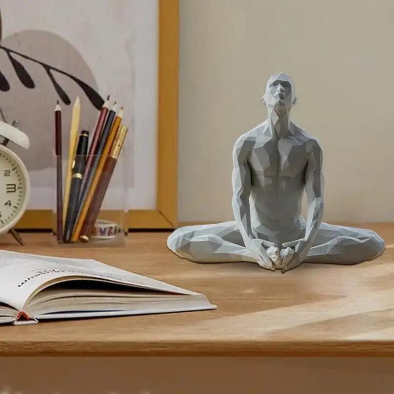 Meditation Statue Abstract Indoor Zen Meditation Sculpture Mindfulness Display Ornament For Studio Serenity Balcony Sanctuary