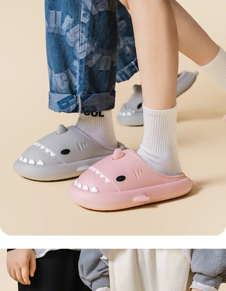 Comwarm Shark Plush Slippers For Women Men Autumn And Winter Warm Cartoon Cotton Slipper Non-Slip Waterproof Outdoor Home Shoes - Premium  from Lizard Vigilante - Just $16.99! Shop now at Lizard Vigilante