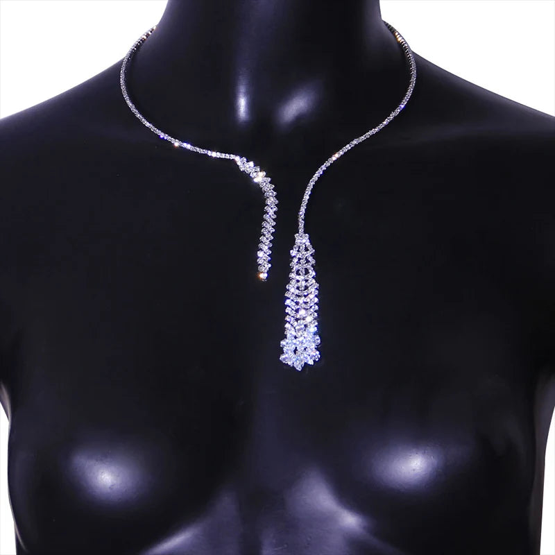 Stonefans Luxury Zircon Pendant Choker Jewelry Clavicle Chain for Women Korean Fashion Crystal Jewelry Necklace y2k Accessories - Premium  from Lizard Vigilante - Just $9.99! Shop now at Lizard Vigilante