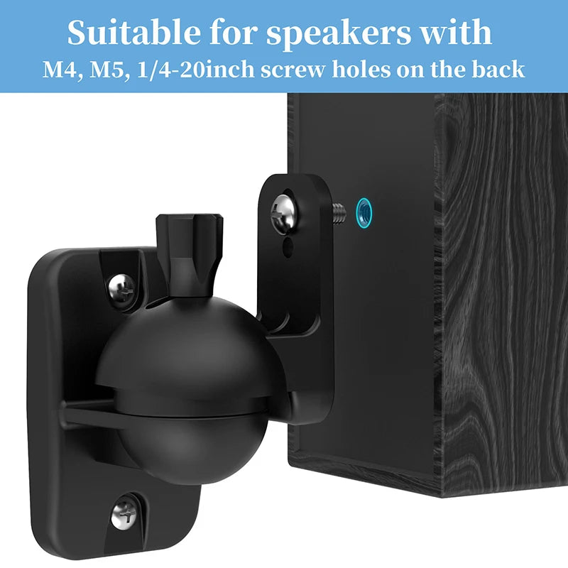 LINGYOU Universal Surround Sound Speaker Wall Mount Bracket for Home Theater with Rotatable and Adjustable Angle 2Pcs/Pair - Premium  from Lizard Vigilante - Just $24.99! Shop now at Lizard Vigilante