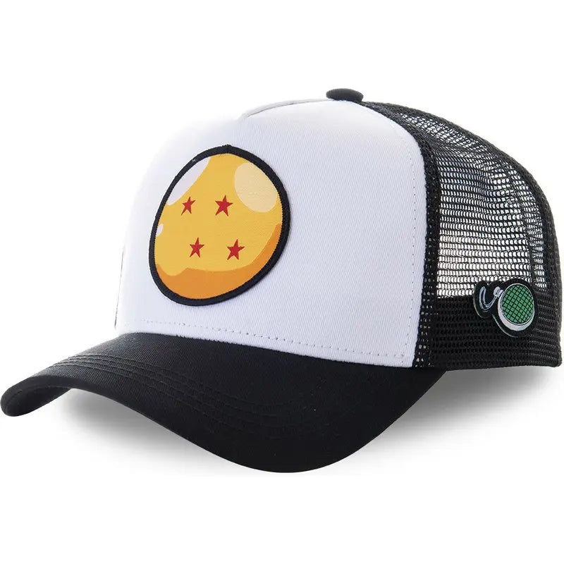 New Dragon Ball Trucker Hat Son Goku Cap Summer Travel Peaked Cap Men's Embroidery Hip-Hop Cap Style Sun Visor Adjustable Mesh - Premium cap from Lizard Vigilante - Just $4.99! Shop now at Lizard Vigilante