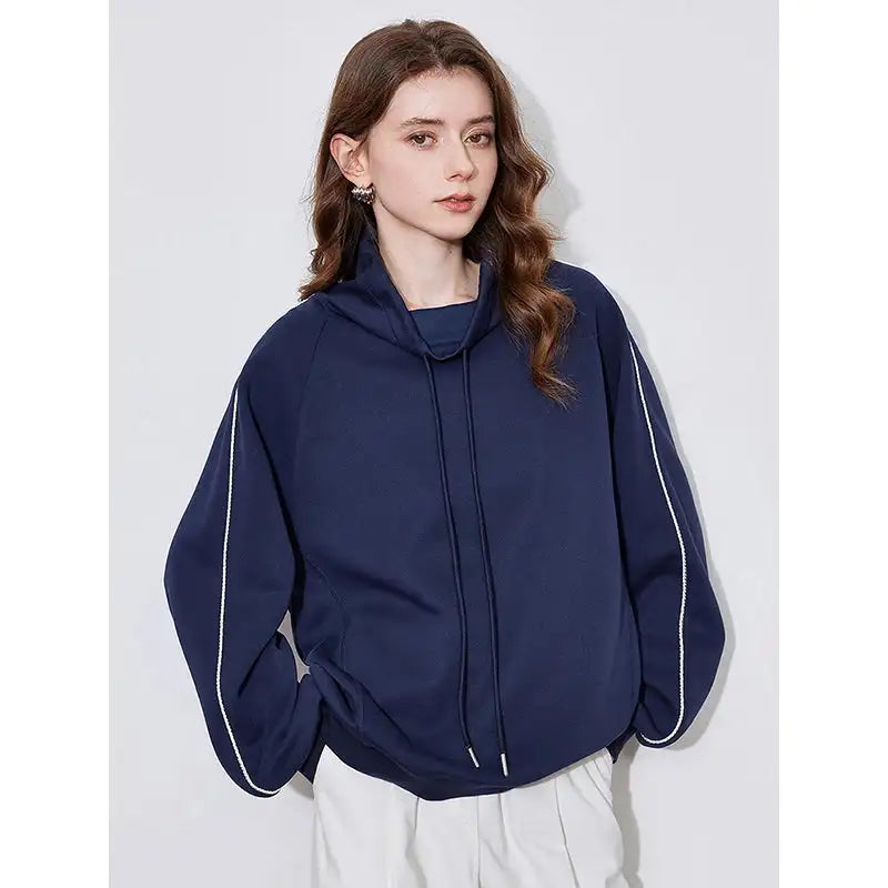 TOYOUTH Women Hoodies Sweatshirt 2025 Spring New Hooded Drawstring Long Sleeve Pullover Sports Casual Tops