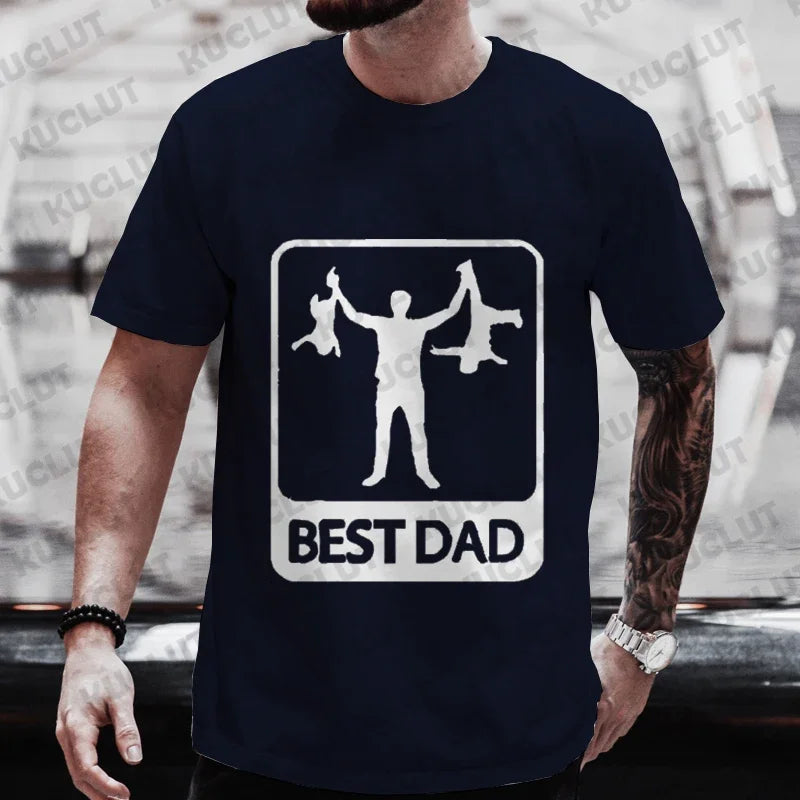 Best Dad Graphic Tee – Funny Ultimate Men's T-Shirt with Short Sleeves, Lightweight, Moisture-Wicking, and Wrinkle-Free Comfort - Premium t-shirt from Lizard Vigilante - Just $23.88! Shop now at Lizard Vigilante