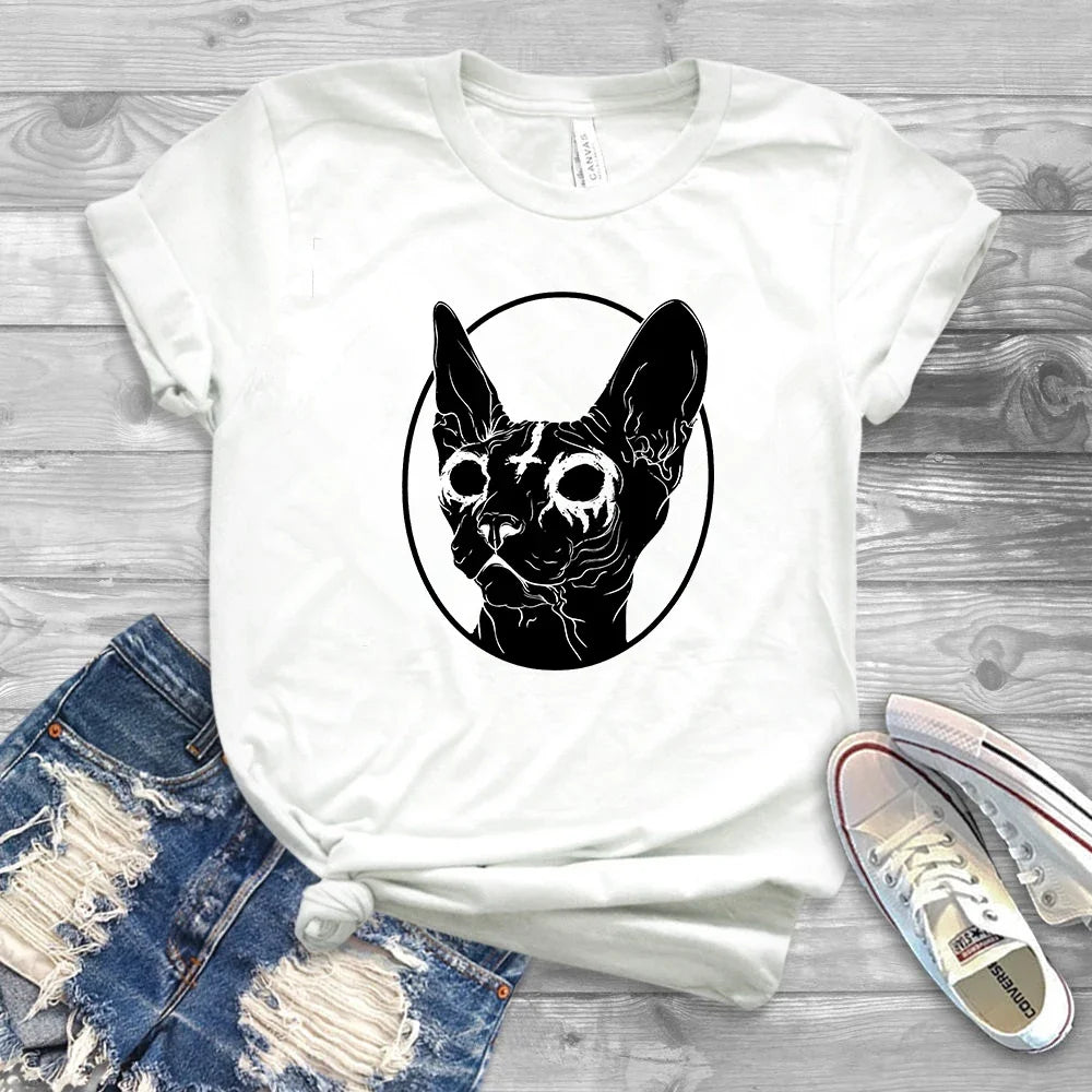 Death Metal Sphynx Cat Shirt  Black Metal T-Shirt Witchy Shirt Gothic Tee Steampunk Hipster Graphic Tee - Premium T-Shirt from Lizard Vigilante - Just $23.88! Shop now at Lizard Vigilante