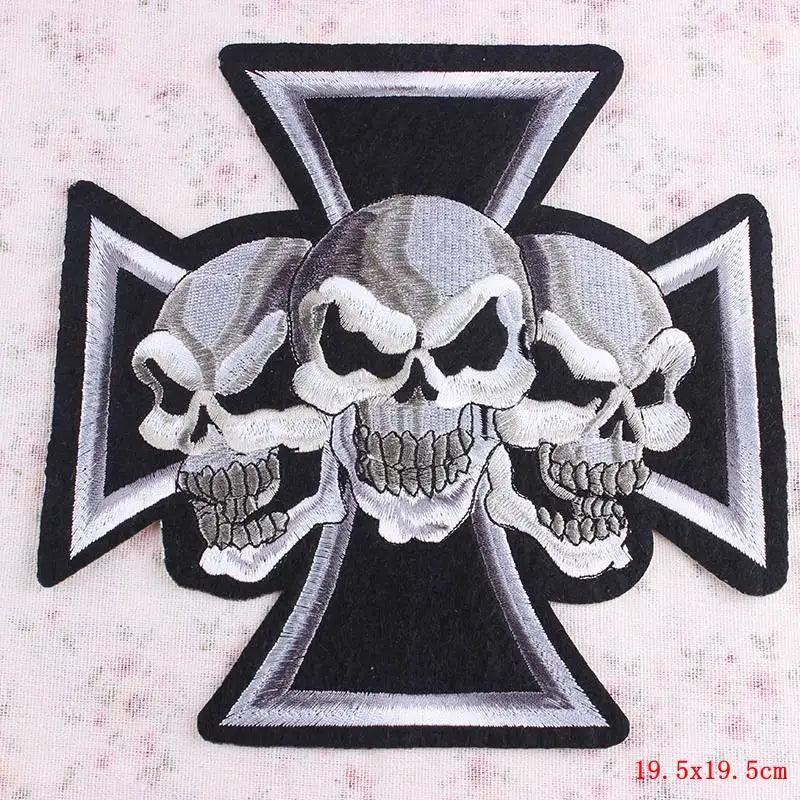 Punk Biker Patch Iron/Sew On Embroidery Patches On Clothes Skull Big Pacthes For Jacket Applique DIY Rock Large Back Pacth Badge - Lizard Vigilante