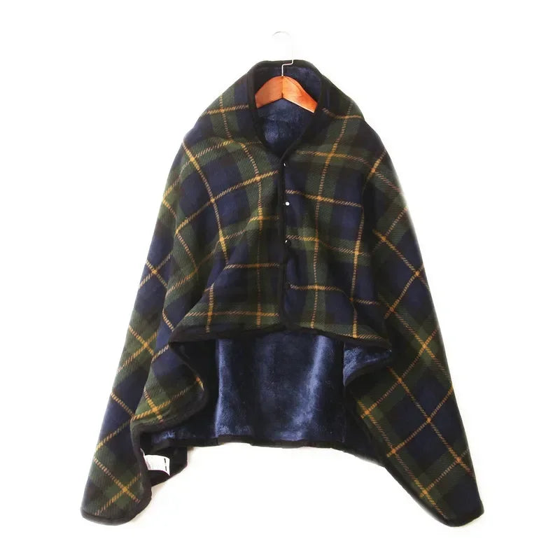 Thicken Winter Wearable Blanket - Soft Plaid Fleece Throw for Adults - Premium blanket from Lizard Vigilante - Just $36.88! Shop now at Lizard Vigilante