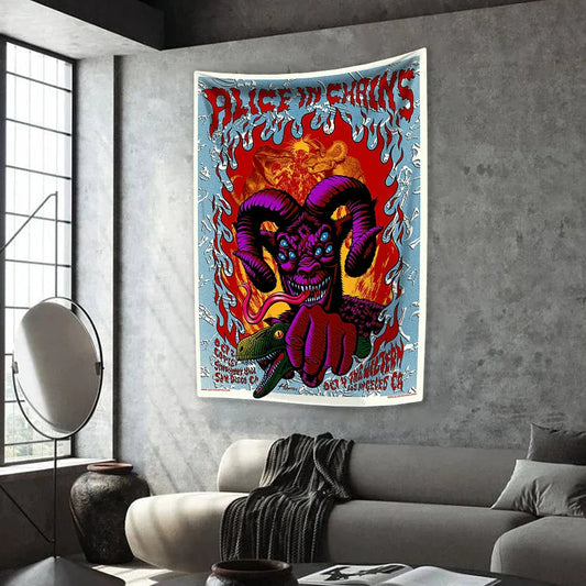 Rock Band Tapestry A-Alice In Chains Music Home Decor Aesthetics Bedspread Wall Hanging Carpets Dormitory Covering Cloth