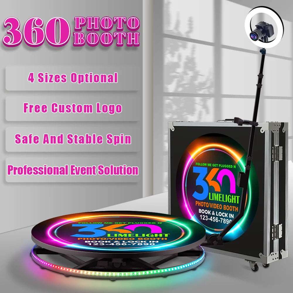 360 Degree Rotating Photo Booth Slow Motion Picture Selfie Magic 2024 Hot Sale 360 Automatic Video Booth for Reception Party - Lizard Vigilante
