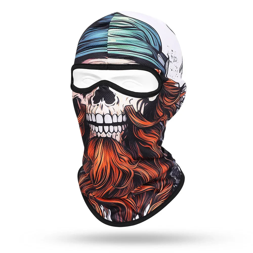 Motorcycle Balaclava Beard Print - Full Face Skull Mask for Bikers and Outdoor Enthusiasts - Premium balaclava from Lizard Vigilante - Just $14.88! Shop now at Lizard Vigilante