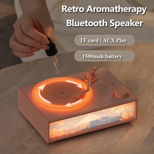 Wireless Vintage Bluetooth Speaker Portable Aromatherapy Atmosphere Light Painting Surround Sound MP3 Music Player Long Enduranc