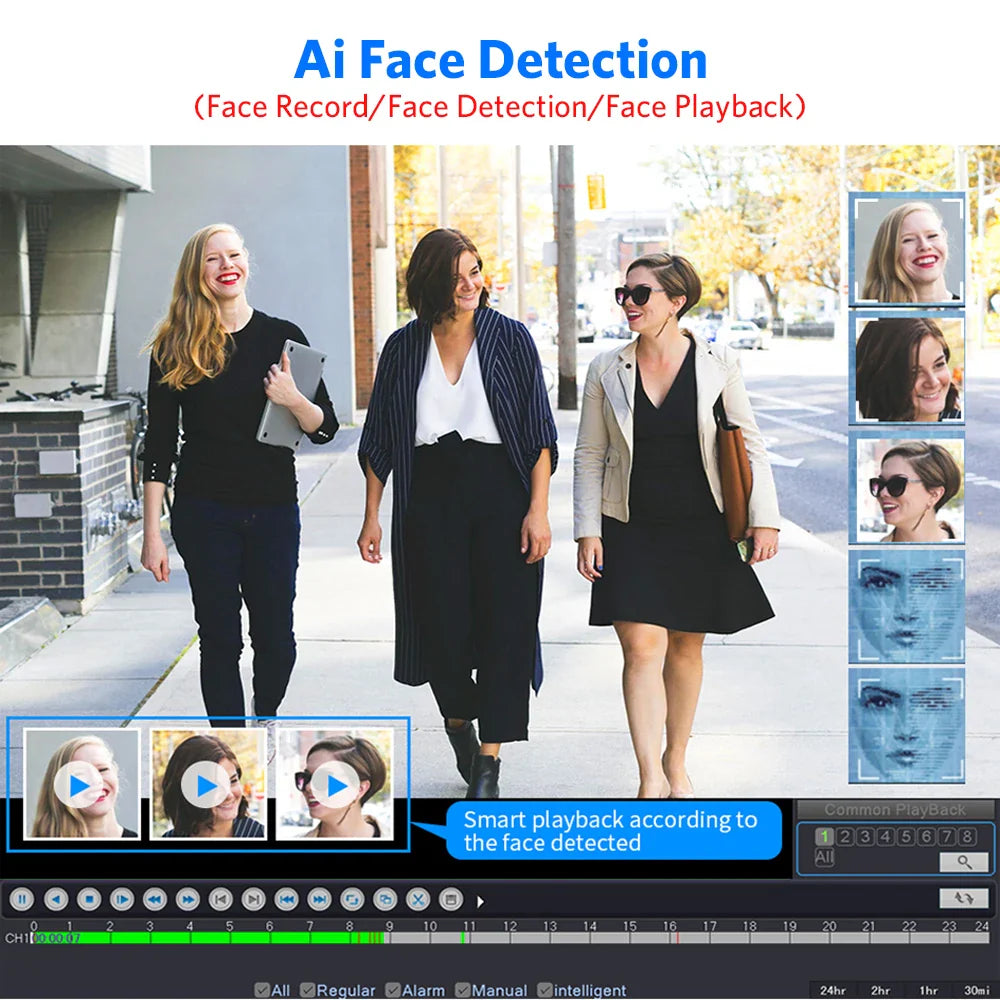 XMEYE 16CH POE NVR Kit 4K PTZ Security Camera System 8MP Ai Face Detect Two Way Audio Waterproof Colorfull Night Vision Camera