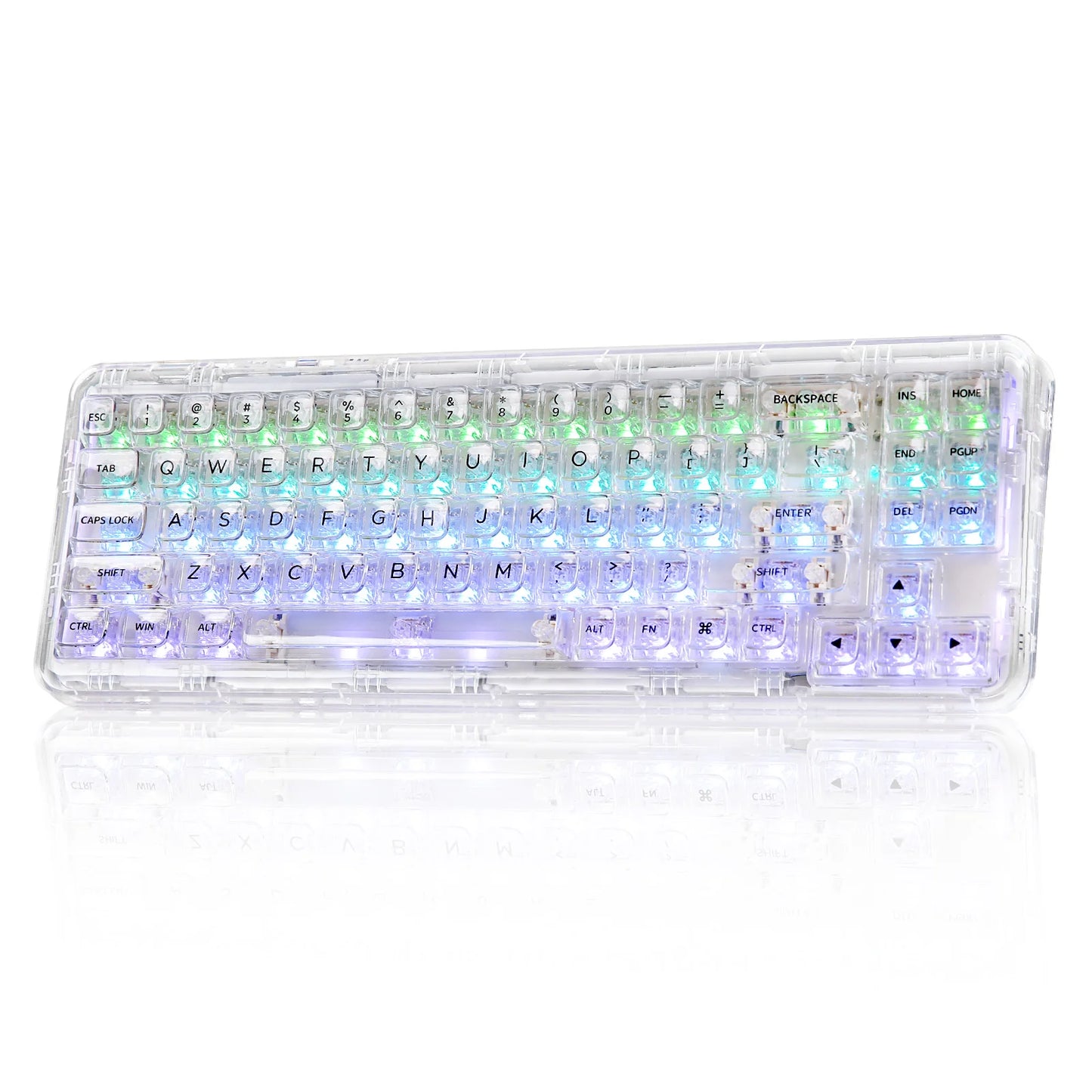 YUNZII X71 Transparent RGB Mechanical Keyboard — 68% Gasket-Mounted Ghost Machine with Hot-Swap Crystal Switches & 3-Mode Wireless Fury