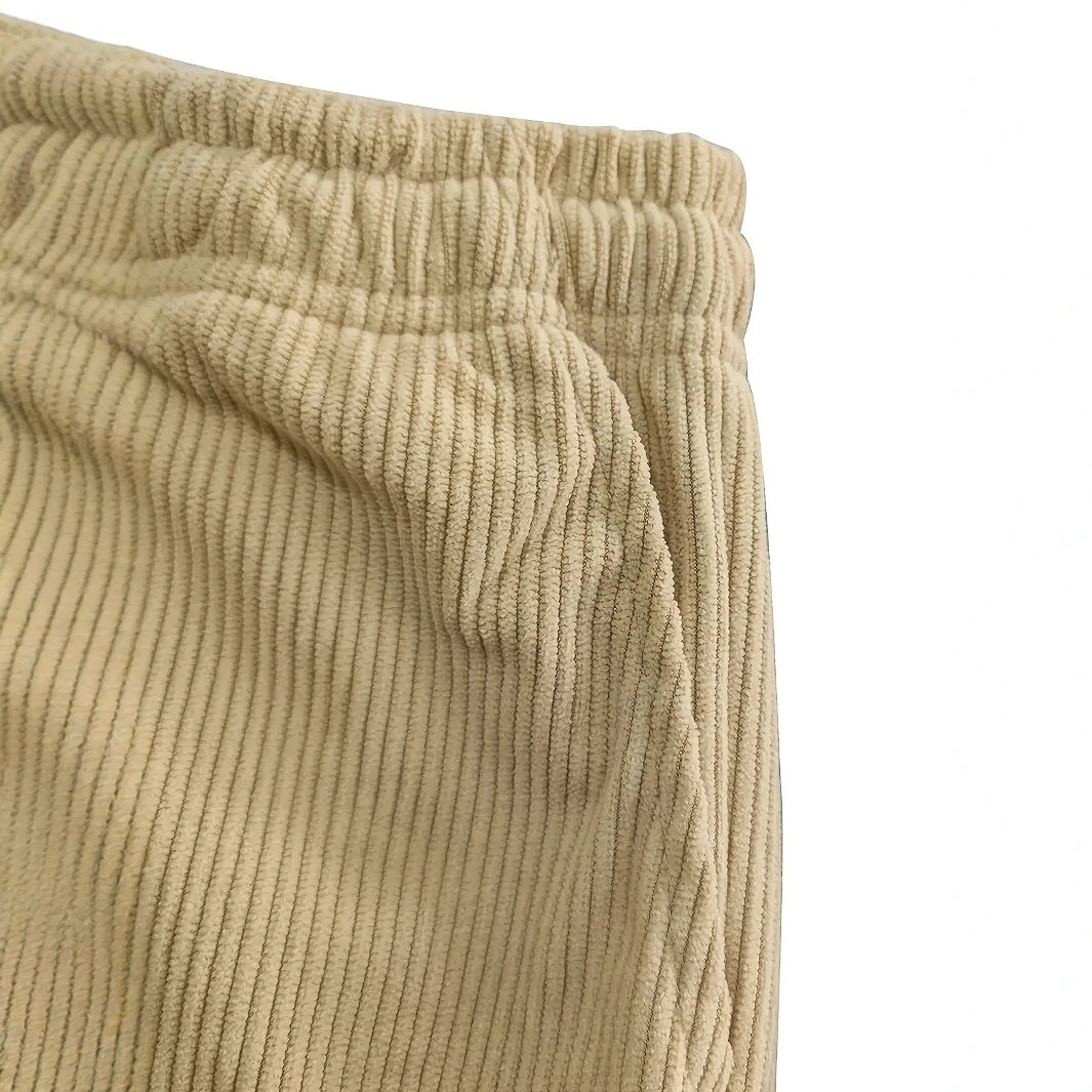Corduroy Street King Baggy Drawstring Straight-Leg Pants