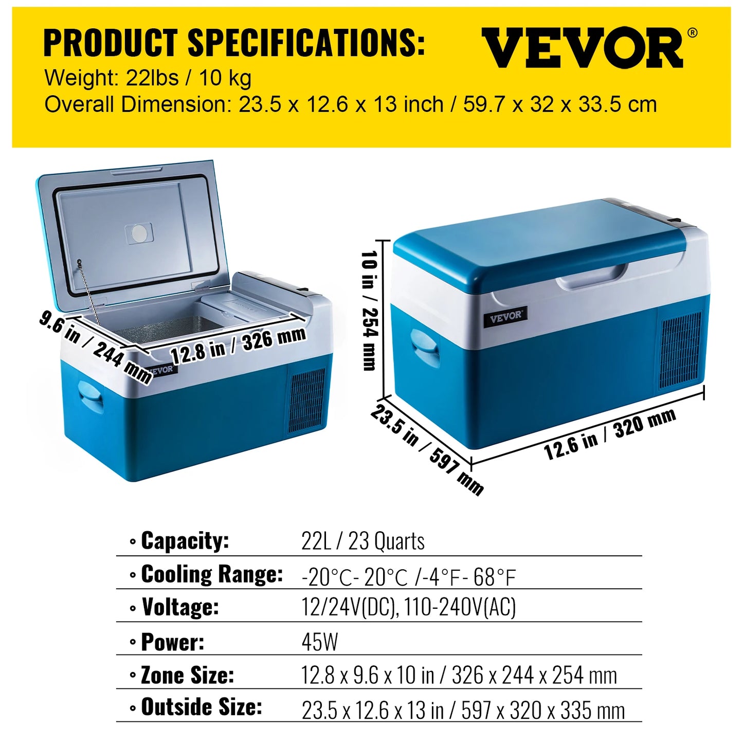 VEVOR Portable Car Fridge - Your On-the-Go Cooler - Premium mini fridge from Lizard Vigilante - Just $289.88! Shop now at Lizard Vigilante