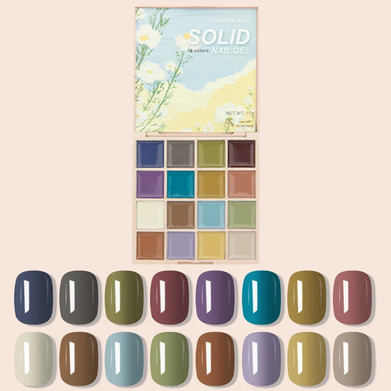 16 Color Cream Nail Gel Polish Solid Nail Gel Palette Mud Painting  Nail Art Design Soak Off UV Gel Varnish Gel Lacquer