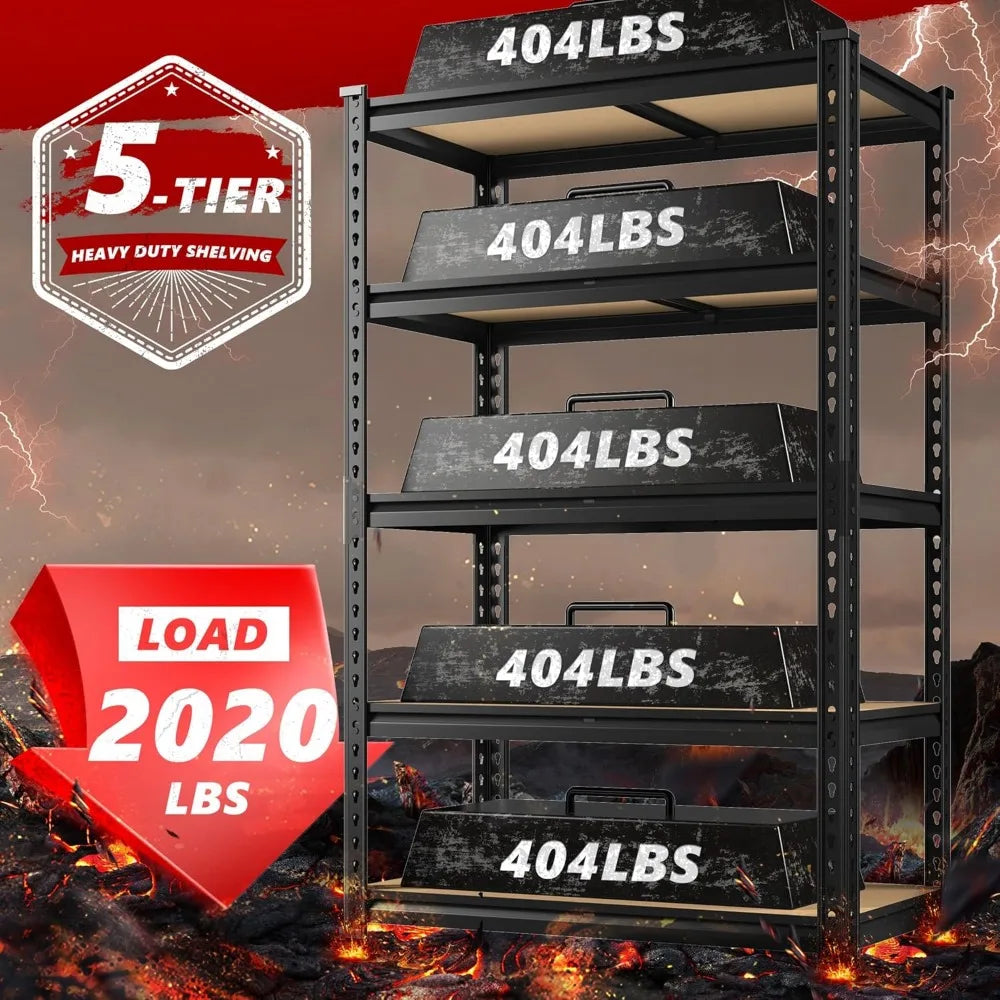 Heavy-Duty 5-Tier Garage Shelving Unit | 2020 lbs Capacity - Premium shelving from Lizard Vigilante - Just $148.99! Shop now at Lizard Vigilante