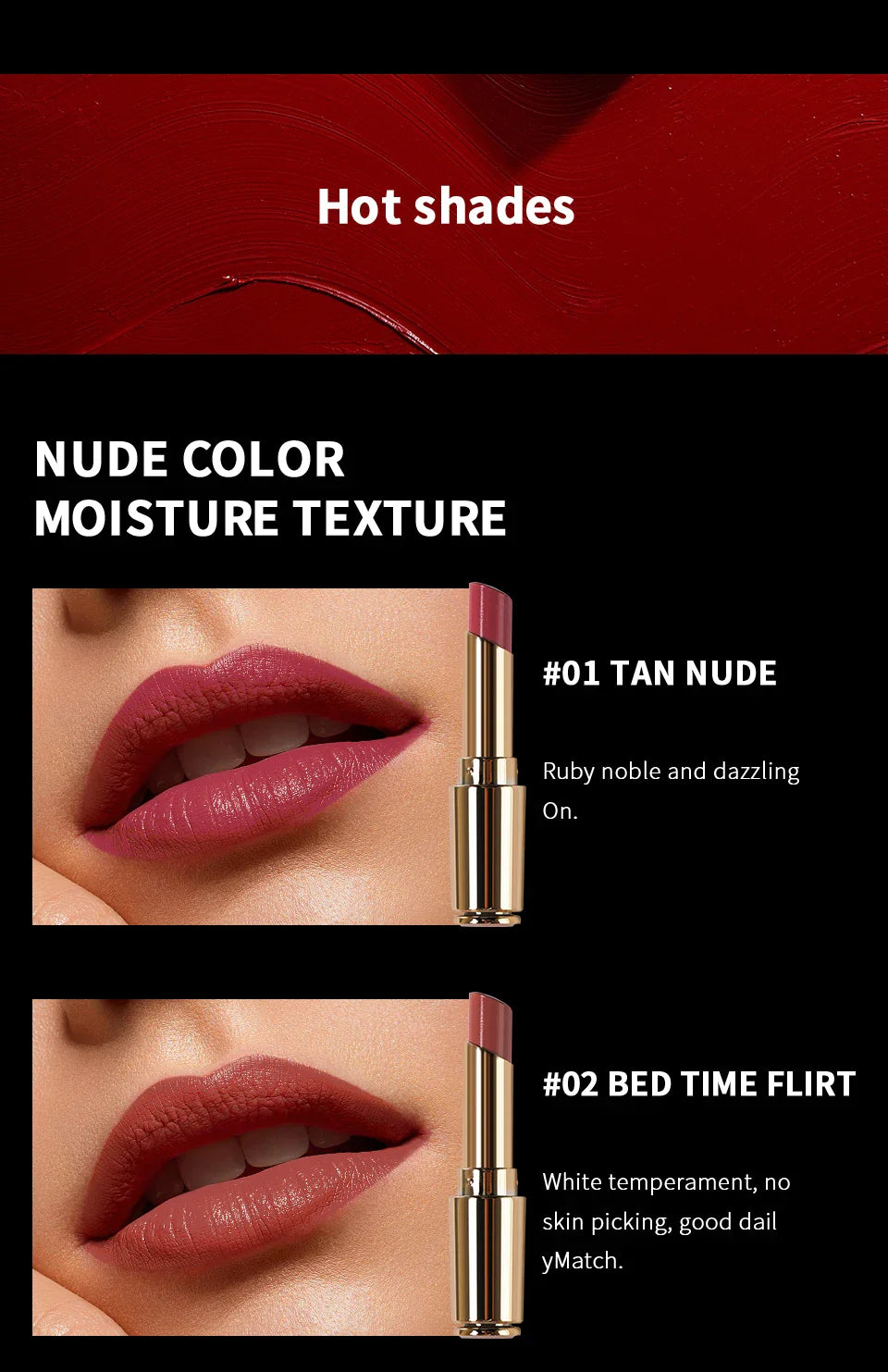 CHARMACY Moisturize Intense Nude Lipstick Luxury Professional Korean Lipsticks Easy to Wear Women Lip Makeup Cosmetic