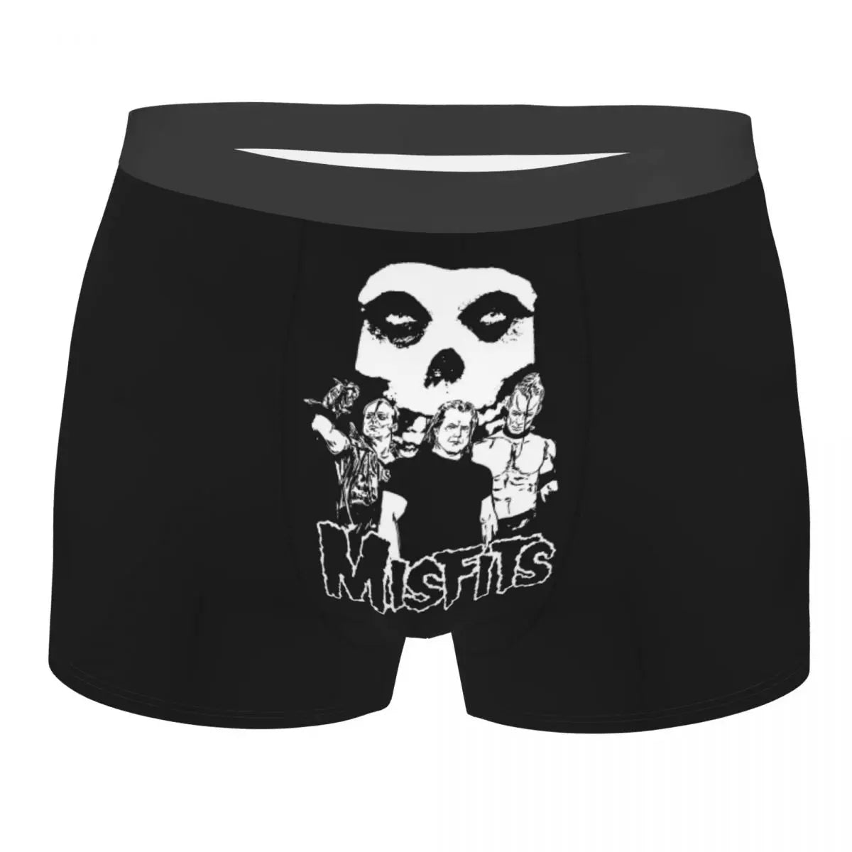 Misfits Skull Underwear Men Stretch Heavy Metal Music Boxer Briefs Shorts Panties Soft Sexy Underpants For Male - Lizard Vigilante