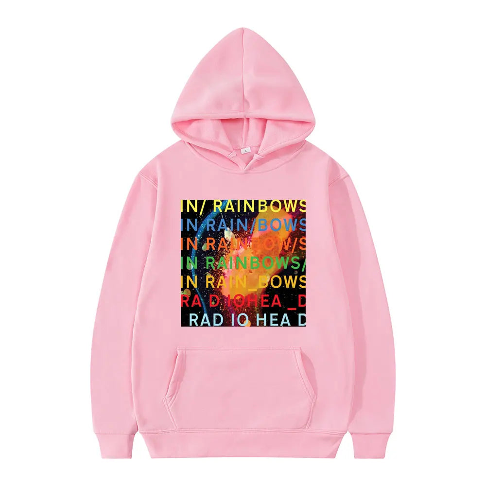 Vintage Radiohead "In Rainbows" Oversized Hoodie – Harajuku Streetwear for Men & Women - Premium Long-sleeve hoodie from Lizard Vigilante - Just $38.88! Shop now at Lizard Vigilante