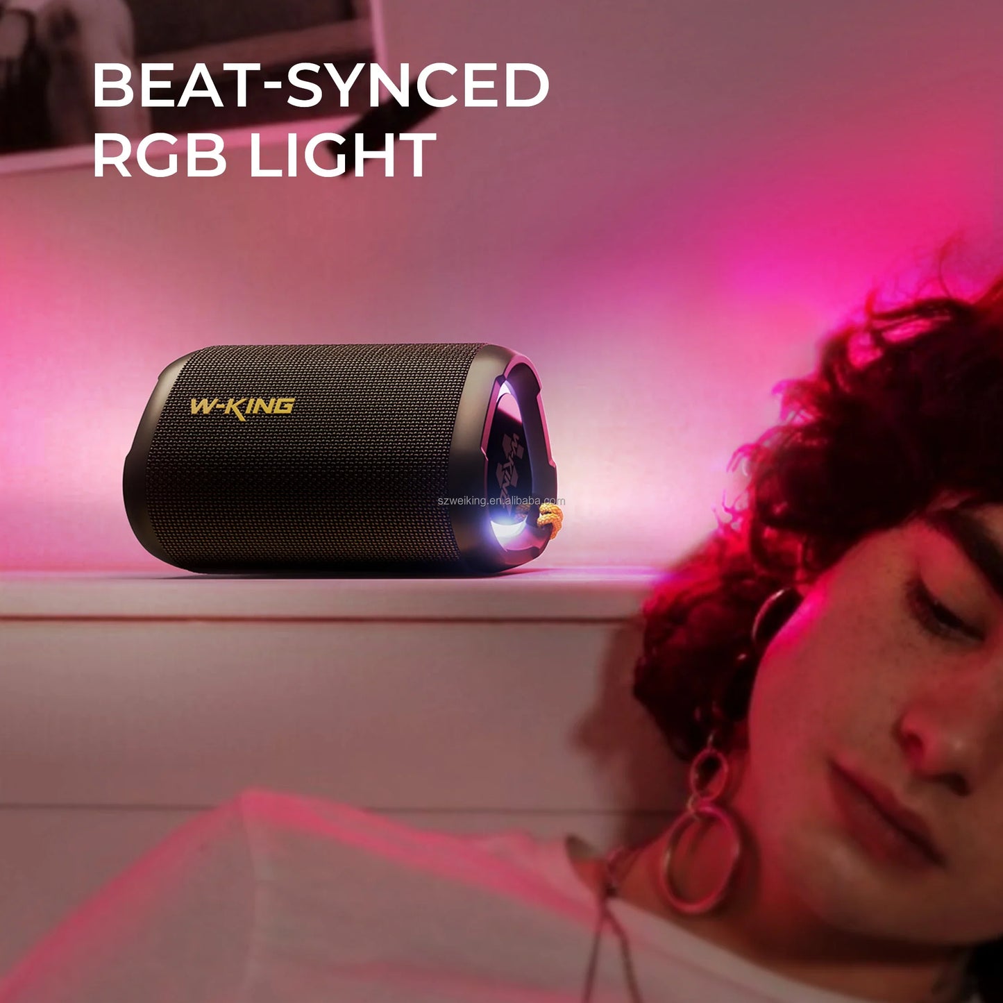 Bluetooth Speaker with LED Display Heavy Bass and 15W Power Waterproof IPX7 for Outdoor Parties