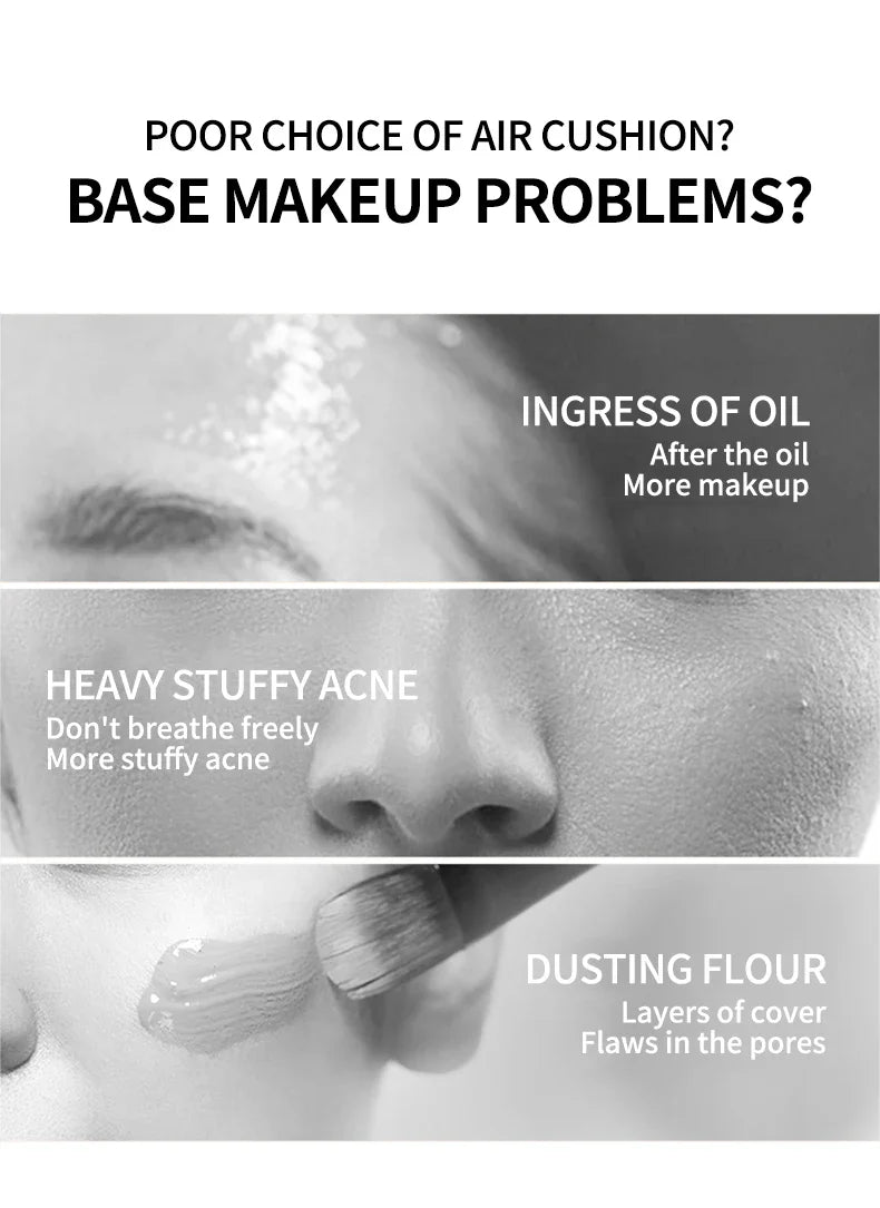 Lightweight Air Cushion Foundation CC Cream Natural Moisturizing Concealer Even Skin Tone Long Lasting Contour Makeup Cosmetics