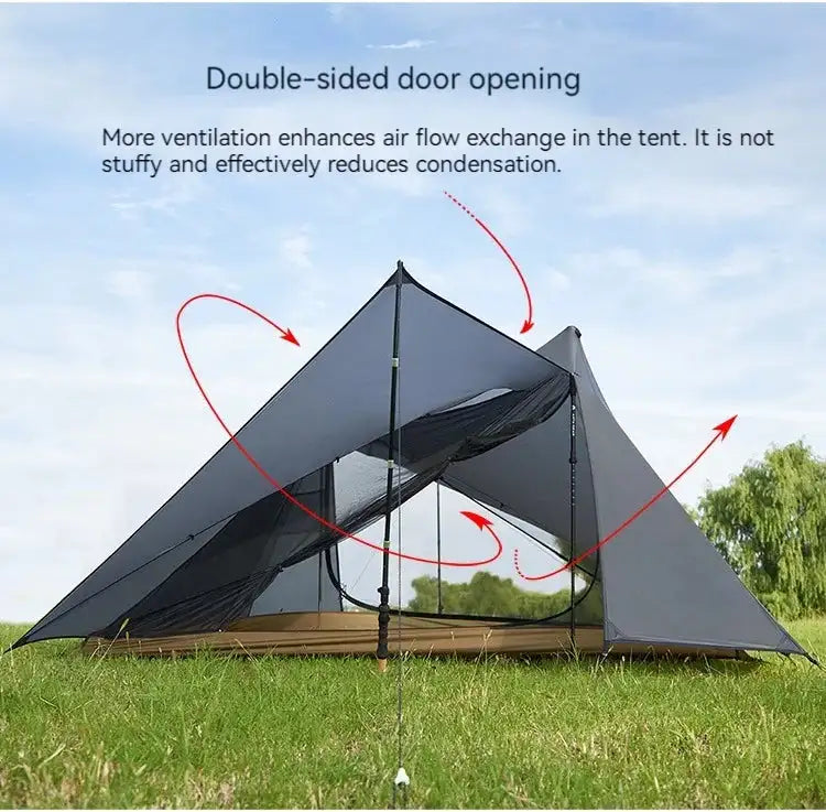 ASTA GEAR Yun Chuan double-sided silicon-coated double A pyramid 15D nylon rodless camping hiking outdoor tent