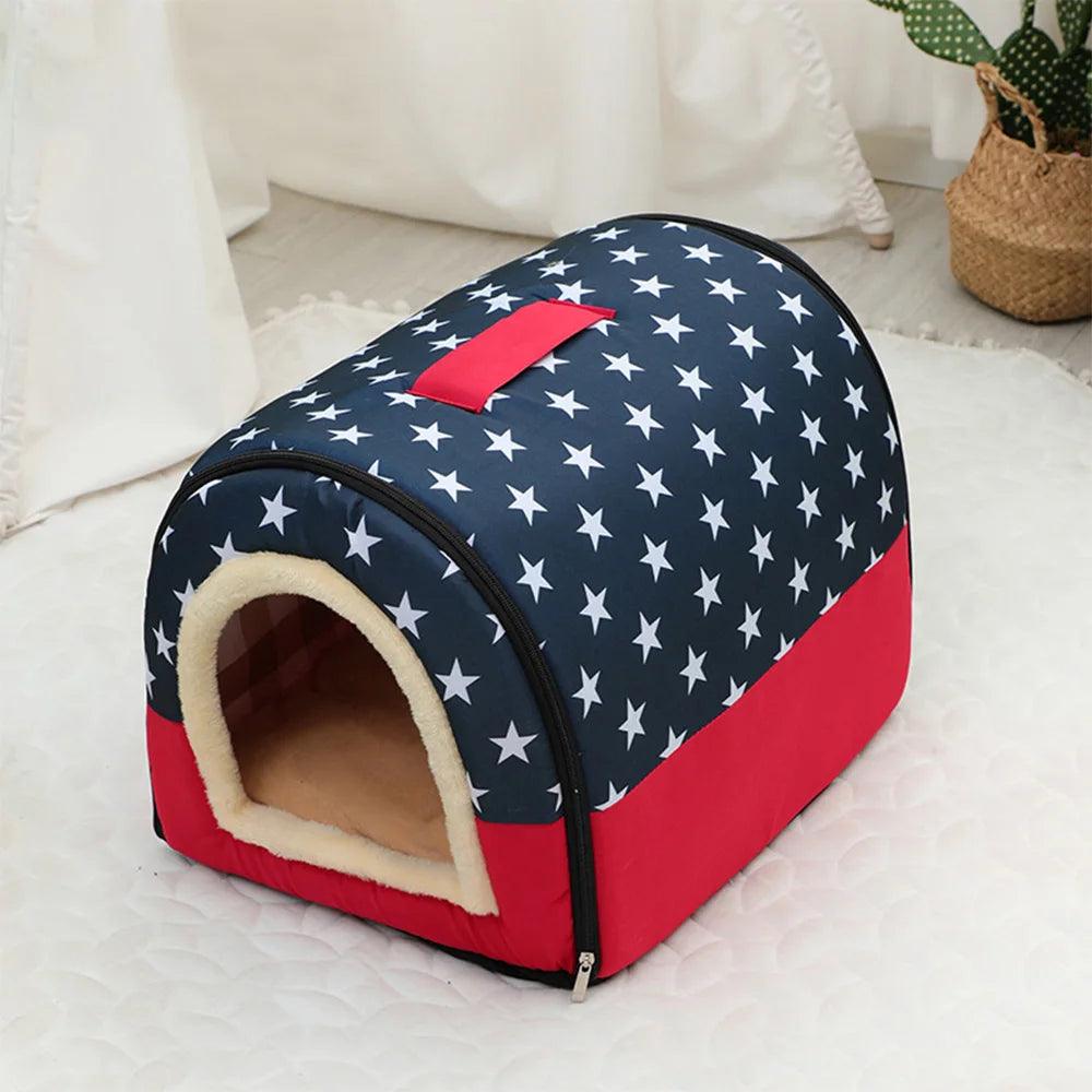 Portable Handle Type House For Cats 16 Kinds Printings Semi-enclosed 3D Plush Removable&Washable Warm Cat Villa Tent - Premium pet supplies from Lizard Vigilante - Just $20.99! Shop now at Lizard Vigilante