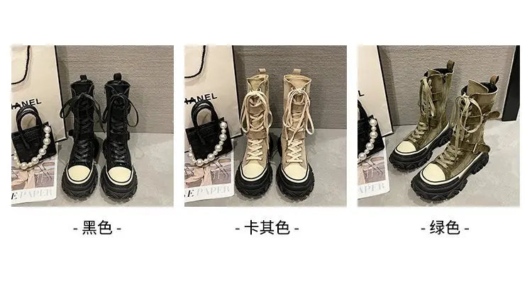 Rogue Siren Rome Punk Mid-Calf Nubuck Boots 2025 Street Rebellion Edition