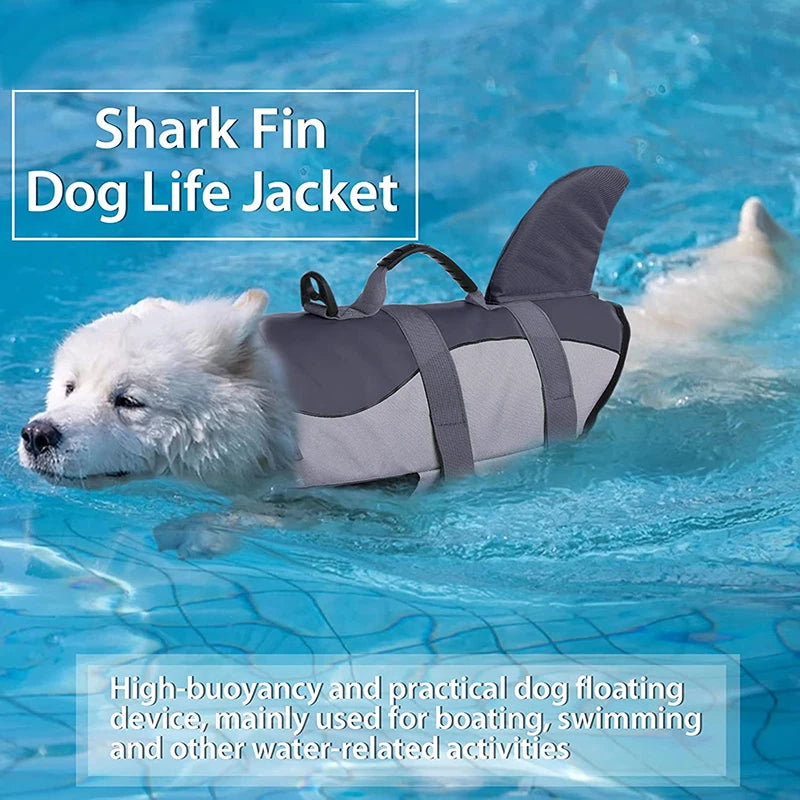 Dog Life Jacket Ripstop Shark Vests Shape Dog Lifesaver With Rescue Handle Pet Safety Swimsuit For Swimming Pool Beach Boating - Premium  from Lizard Vigilante - Just $21.99! Shop now at Lizard Vigilante